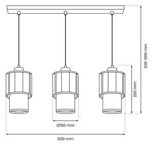 Lustr na lanku BLANCO 3xE27/60W/230V bílá