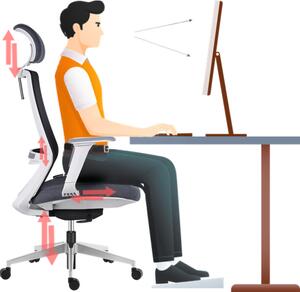 Mercury Ergonomická kancelářská židle COLORADO černá/šedá