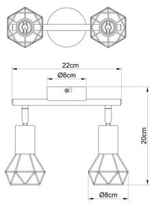 Globo 54802S-2AB - Bodové svítidlo XARA 2xE14/40W/230V