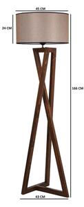 Stojací lampa MACKA 1xE27/60W/230V béžová/hnědá