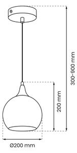 Lustr na lanku MONTE 1xE27/60W/230V pr. 20 cm zlatá
