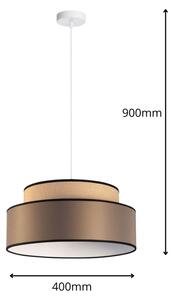 Lustr na lanku GRACE 1xE27/60W/230V pr. 40 cm béžová/hnědá