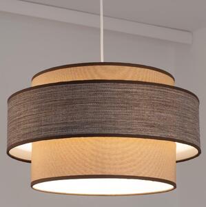 Lustr na lanku GRACE 1xE27/60W/230V pr. 40 cm béžová/hnědá
