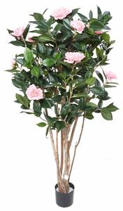 Umělý strom Camélie s růžovými květy, 180 cm
