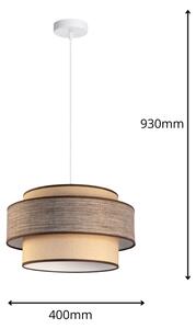 Lustr na lanku GRACE 1xE27/60W/230V pr. 40 cm béžová/hnědá