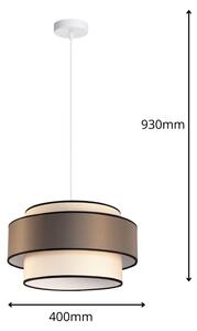 Lustr na lanku GRACE 1xE27/60W/230V pr. 40 cm krémová/hnědá