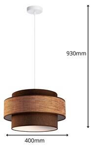Lustr na lanku GRACE 1xE27/60W/230V pr. 40 cm hnědá/béžová