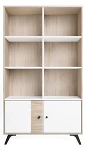 Bílá knihovna v dekoru dubu 92x160 cm Sahara - Marckeric
