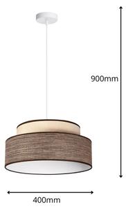 Lustr na lanku GRACE 1xE27/60W/230V pr. 40 cm krémová/hnědá