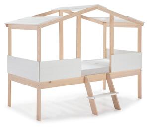 Bílá/v přírodní barvě domečková vyvýšená dětská postel 90x190 cm Parma – Marckeric