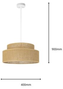 Lustr na lanku BOHO 1xE27/60W/230V pr. 40 cm béžová