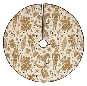 Bavlněný koberec pod vánoční stromeček Butter Kings Golden Nut Cracker, ø 130 cm