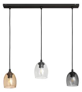Lustr na lanku BRILLANT 3xE27/15W/230V béžová/čirá/šedá