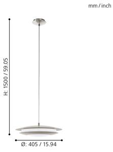 Eglo 98043 - LED RGBW Stmívatelný lustr na lanku MONEVA-C LED/18W/230V