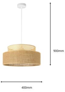 Lustr na lanku BOHO 1xE27/60W/230V pr. 40 cm ratan