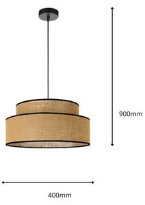 Lustr na lanku BOHO 1xE27/60W/230V pr. 40 cm béžová