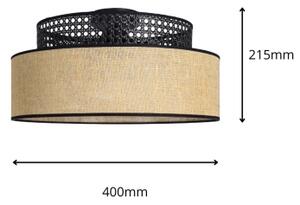 Stropní svítidlo BOHO 1xE27/60W/230V pr. 40 cm černá/ratan