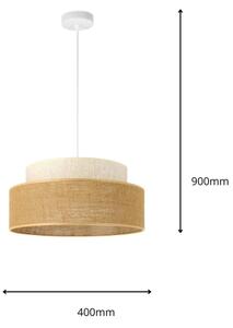 Lustr na lanku BOHO 1xE27/60W/230V pr. 40 cm krémová/béžová