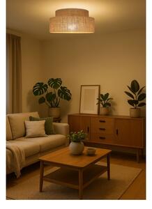 Stropní svítidlo BOHO 1xE27/60W/230V pr. 40 cm béžová