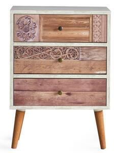 Komoda LIZA 68x50 bílá/hnědá
