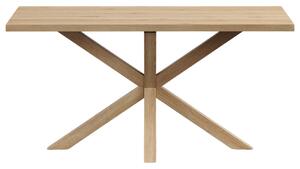 Dubový jídelní stůl Kave Home Argo 160 x 90 cm s přírodní kovovou podnoží