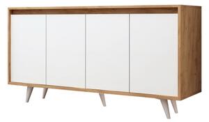 Komoda SHANS 140x86x40 cm hnědá/bílá