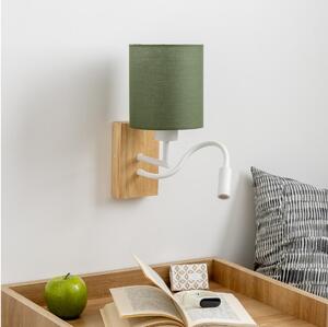 Brilagi - LED Nástěnná lampa NUBILA WOOD 1xE27/25W/230V + LED/3W dub/zelená