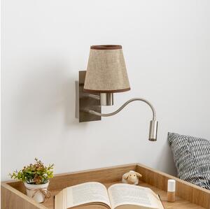 Brilagi - LED Nástěnná lampa NUBILA 1xE27/25W/230V + LED/3W chrom/hnědá