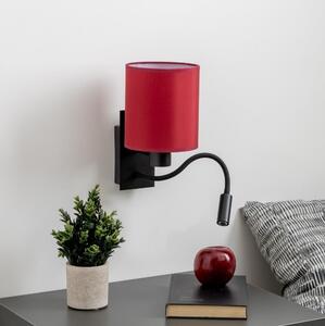 Brilagi-LED Nástěnná lampa NUBILA 1xE27/25W/230V+LED/3W černá/pompej.červená