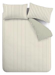 Zelené/krémové bavlněné povlečení na dvoulůžko 200x200 cm Hampton Stripe – Bianca