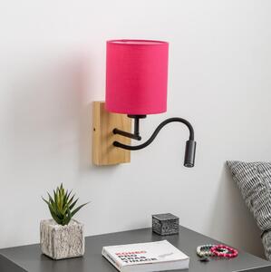Brilagi - LED Nástěnná lampa NUBILA WOOD 1xE27/25W/230V + LED/3W dub/růžová