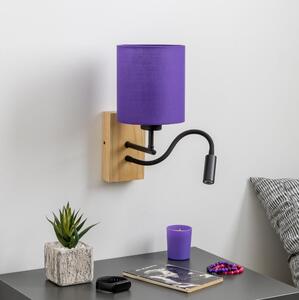 Brilagi - LED Nástěnná lampa NUBILA WOOD 1xE27/25W/230V + LED/3W dub/fialová