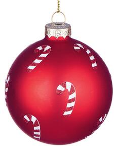 HANG ON Skleněná ozdoba Candy Cane 8 cm - červená