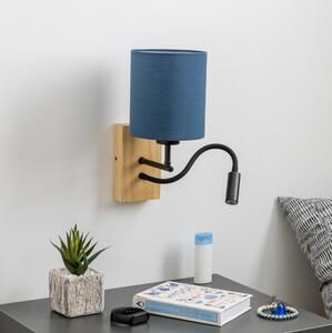 Brilagi - LED Nástěnná lampa NUBILA WOOD 1xE27/25W/230V+ LED/3W dub/tmavě modrá