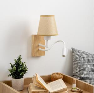 Brilagi - LED Nástěnná lampa NUBILA WOOD 1xE27/25W/230V +LED/3W dub/světle hnědá