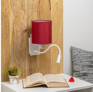 Brilagi-LED Nástěnná lampa NUBILA 1xE27/25W/230V+LED/3W bílá/pompej. červená