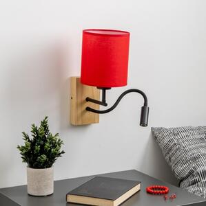 Brilagi - LED Nástěnná lampa NUBILA WOOD 1xE27/25W/230V + LED/3W dub/červená