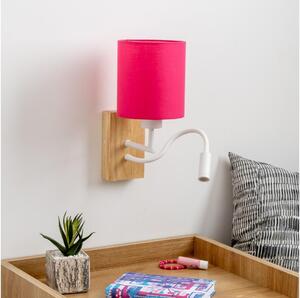 Brilagi - LED Nástěnná lampa NUBILA WOOD 1xE27/25W/230V + LED/3W dub/růžová