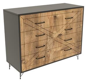 Komoda COMFORT 80x100x40 cm hnědá/černá