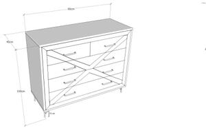 Komoda COMFORT 80x100x40 cm hnědá/černá