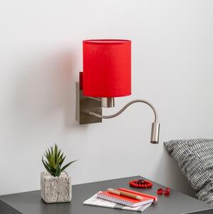 Brilagi - LED Nástěnná lampa NUBILA 1xE27/25W/230V + LED/3W chrom/červená