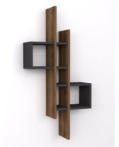 Nástěnná police EMSE 108x53,8 cm hnědá/antracit
