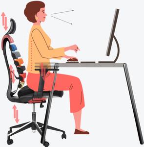 Zdravotní ergonomická kancelářská židle MERCURY FISH BONES PDH BAREVNÁ – ohebné lamely v opěráku