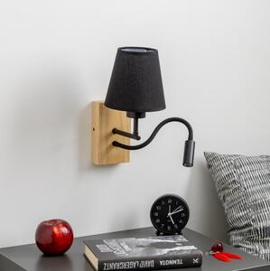 Brilagi - LED Nástěnná lampa NUBILA WOOD 1xE27/25W/230V + LED/3W dub/černá