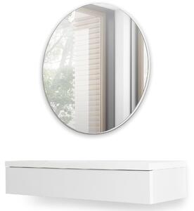Toaletní stolek se zrcadlem do ložnice Navene NV-01/NV-02 Bílý mat/bílý lesk