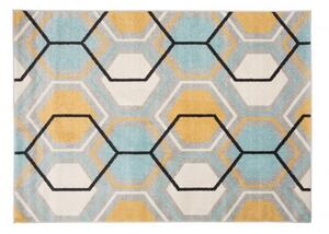 Makro Abra Kusový koberec LAZUR C569B šedý modrý žlutý Rozměr: 300x400 cm