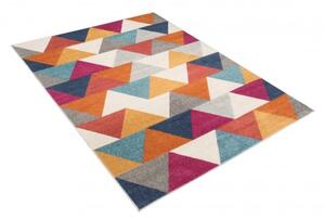 Makro Abra Kusový koberec LAZUR C944A trojúhelníky bílý růžový žlutý Rozměr: 300x400 cm