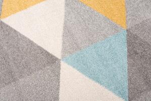 Makro Abra Kusový koberec LAZUR C940M trojúhelníky šedý žlutý modrý Rozměr: 120x170 cm