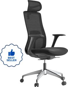 Ergonomická kancelářská židle MERCURY WISDOM ČERNÁ – síťovaná