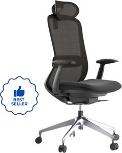 Ergonomická kancelářská židle MERCURY BESSEL ČERNÝ PLAST, ČERNÁ – pohodlné sezení